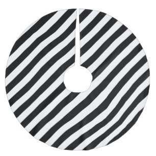 Monochrome Stripe Design Brushed Polyester Tree Skirt