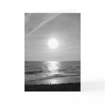 Monochrome Sun Shining on the Sea Card
