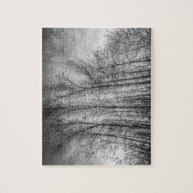 Monochrome Sunset Trees Jigsaw Puzzle (Vertical)