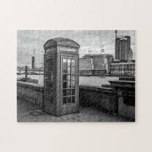 Monochrome Telephone Booth London Jigsaw Puzzle