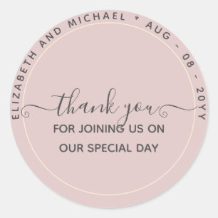 Monochrome Thank You Favour Labels