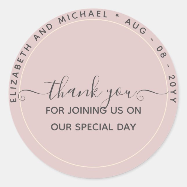 Monochrome Thank You Favour Labels (Front)