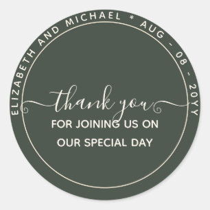 Monochrome Thank You Favour Labels