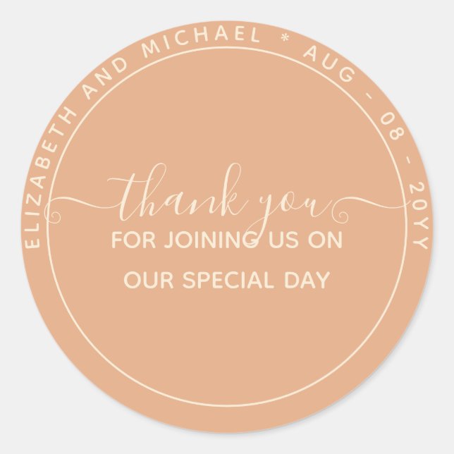 Monochrome Thank You Favour Labels (Front)