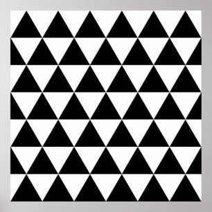 Monochrome Triangle Pattern Poster