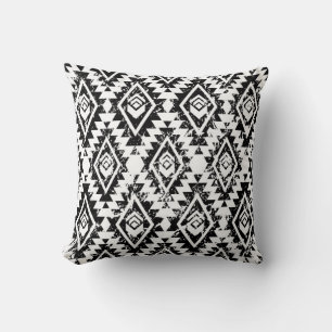 Monochrome tribal ethnic seamless pattern cushion
