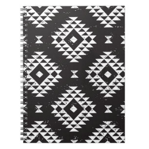 Monochrome tribal ethnic seamless pattern notebook