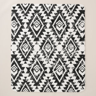 Monochrome tribal ethnic seamless pattern sherpa blanket