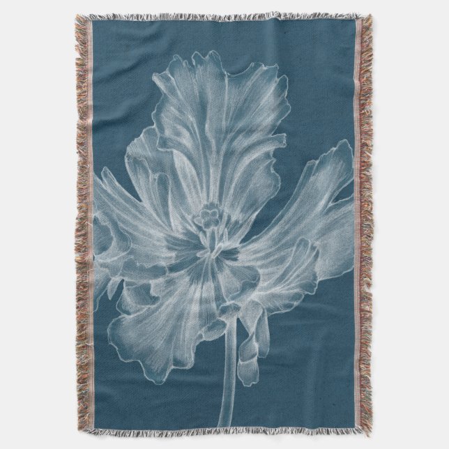 Monochrome Tulip II Throw Blanket (Front Vertical)