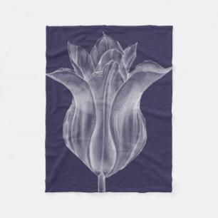 Monochrome Tulip III Fleece Blanket