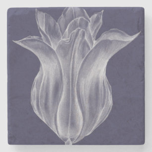Monochrome Tulip III Stone Coaster
