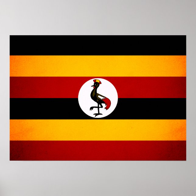 Monochrome Uganda Flag Poster (Front)