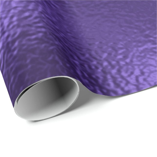 Monochrome Ultra Violet Purple Glass Metallic Wrapping Paper (Roll Corner)