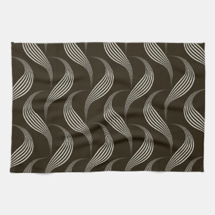 Monochrome Vintage: Geometric Seamless Ornament. Tea Towel