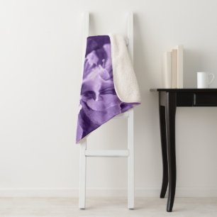Monochrome Violets Sherpa Blanket