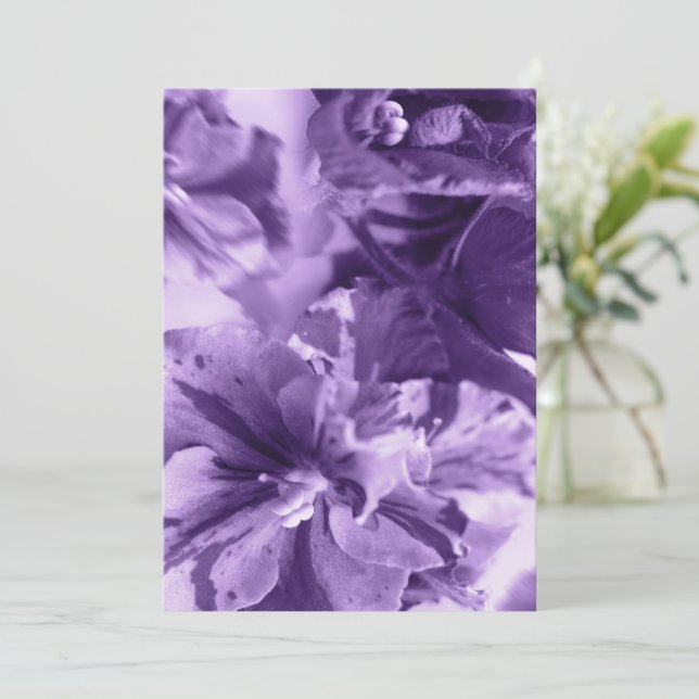 Monochrome Violets Thank You Card (Standing Front)