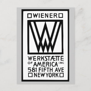 Monochrome Wiener Werkstaette of America Postcard