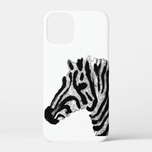 Monochrome Wild Animal Zebra iPhone 12 Mini Case