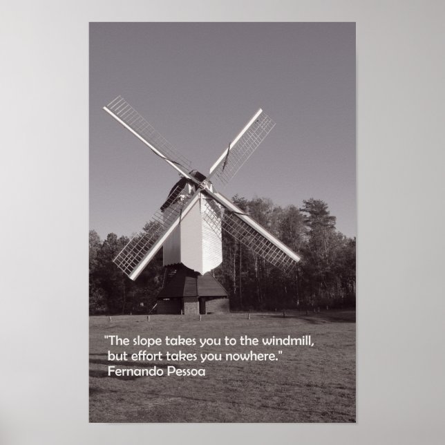 Monochrome windmill and inspirational quote poster (Front)
