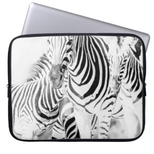monochrome zebra group portrait, South African Nat Laptop Sleeve