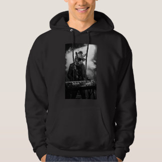 Monochrome Zebra Keyboard Player Hoodie