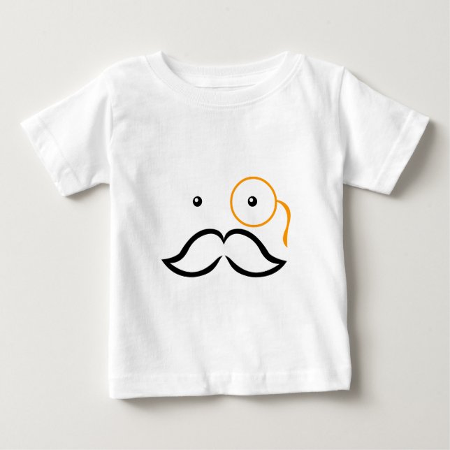 Monocle and Moustache Baby T-Shirt (Front)