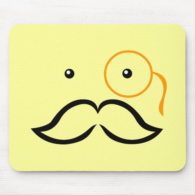 Monocle and Moustache Mouse Pad (Front)
