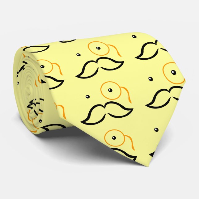 Monocle and Mustache Tie (Rolled)
