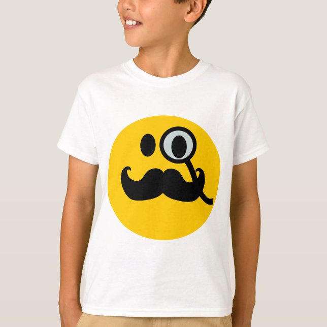 Monocle & Moustache Customisable backgrnd) T-Shirt (Front)
