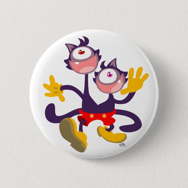 Monocular Cats in Tandem Walk button badge (Front)
