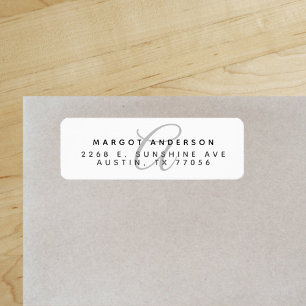 Monogoram Chic   Stylish Script   Return Address Return Address Label