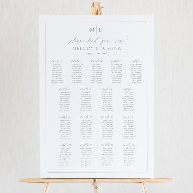 Monogram 17 Tables Find Your Seat Seating Chart (Creator Uploaded)