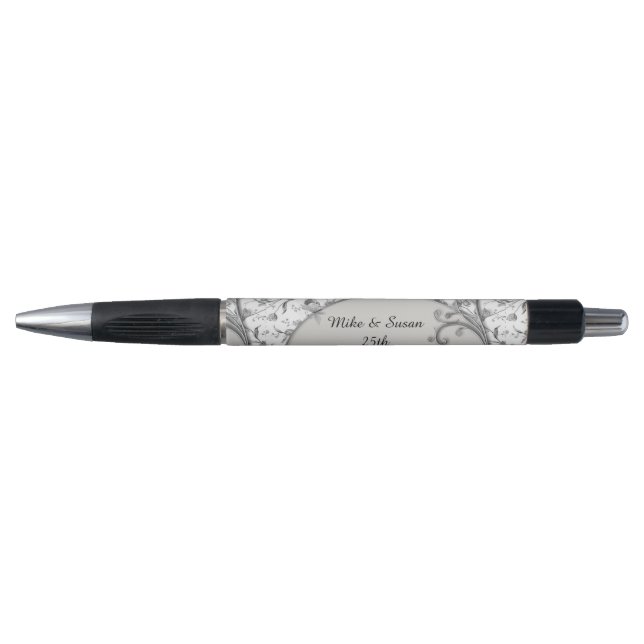 Monogram 25th Anniversary Wedding Keepsake Pen (Front)
