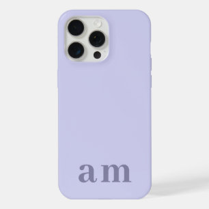 Monogram 2 Initials Heather Blue Minimalist iPhone 15 Pro Max Case