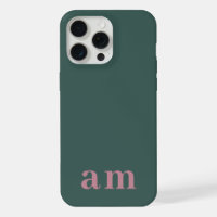 Monogram 2 Initials Sea Green/Purple Minimalist