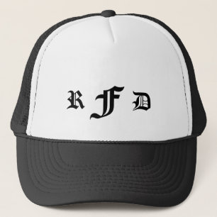 Monogram 3 Initials Gothic Blackletter Typography Trucker Hat