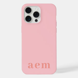 Monogram 3 Initials Pink Minimalist iPhone 15 Pro Max Case