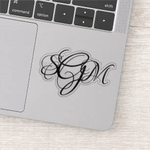 Monogram 3-Letter Initials Custom Decals 1-Up