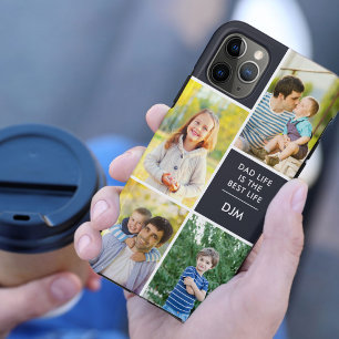Monogram 4 Photo Dad Life is the Best Life Blue iPhone 15 Pro Case