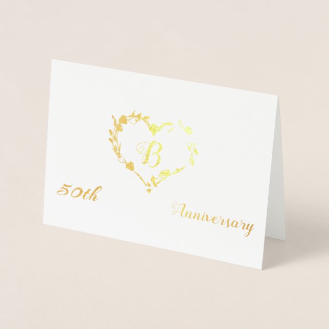 Monogram 50th Anniversary Design Foil Card (Front)