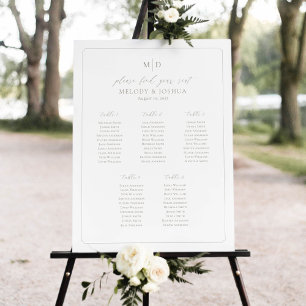 Monogram 5 Tables Seating Chart Border 