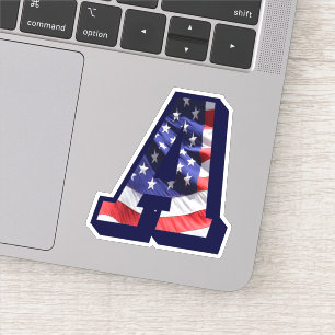 Monogram A American Flag Letter A Initial USA