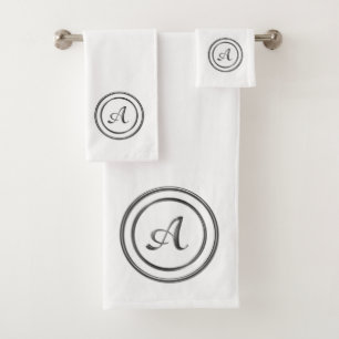 Monogram "A" Bath Towel Set