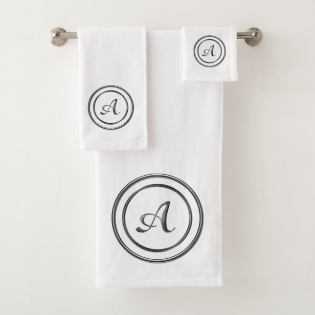 Monogram "A" Bath Towel Set (Insitu)