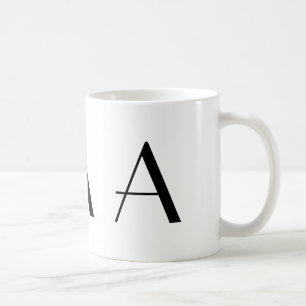 Monogram A Black and White Modern Coffee Mug