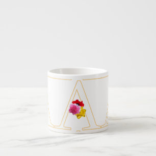 Monogram A Floral    Espresso Cup