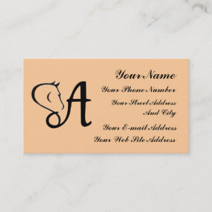 Monogram A Horse Equestrian Classic Business Card