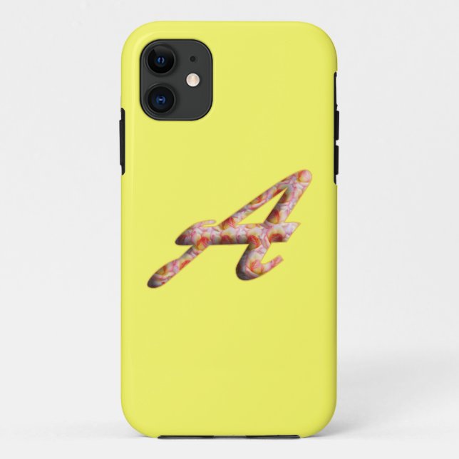 Monogram A in Roses Pattern for Iphone 5 Case (Back)