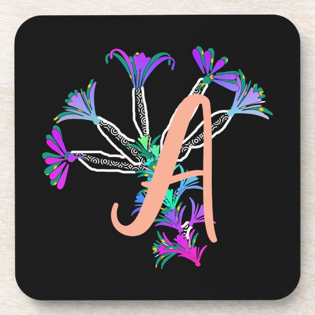 Monogram A Initial  Coaster (Front)
