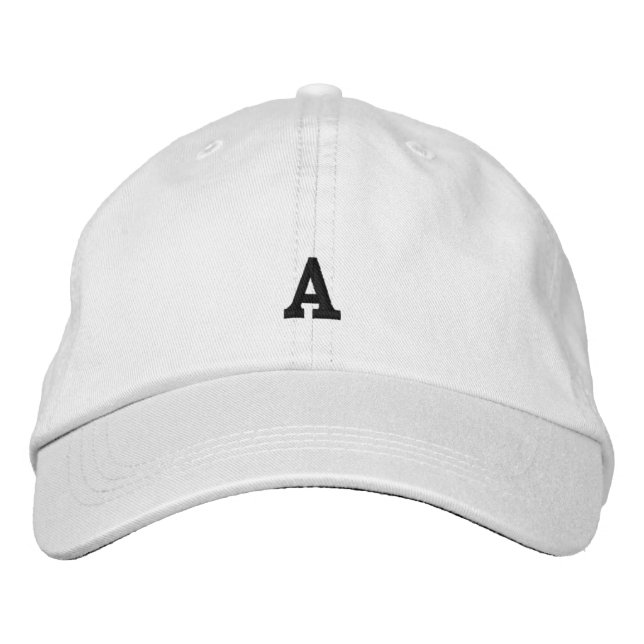 Monogram A Initial White Colour Embroidered Hat Ca (Front)